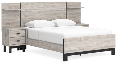 Vessalli Gray Queen Panel Bed with Extensions - Ornate Home