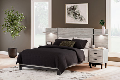 Vessalli Gray Queen Panel Bed with Extensions - Ornate Home
