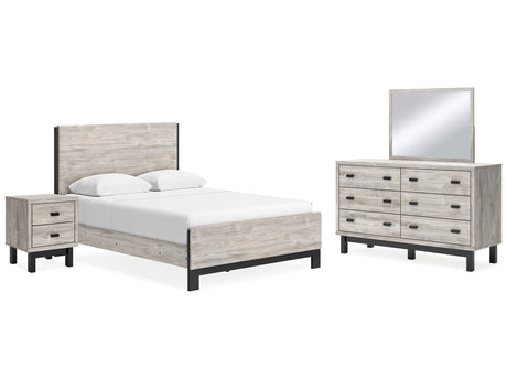 Vessalli Gray Queen Panel Bedroom Set with Dresser, Mirror and Nightstand - Ornate Home