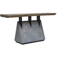 Vessel Brown/Gray/Woodtone Industrial Console Table - Ornate Home