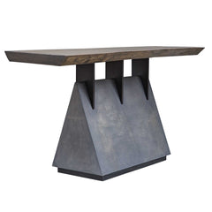 Vessel Brown/Gray/Woodtone Industrial Console Table - Ornate Home