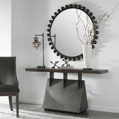 Vessel Brown/Gray/Woodtone Industrial Console Table - Ornate Home
