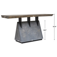 Vessel Brown/Gray/Woodtone Industrial Console Table - Ornate Home