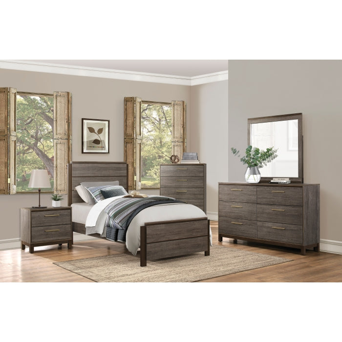 Vestavia Antique Gray/Brown Twin Bed - Ornate Home