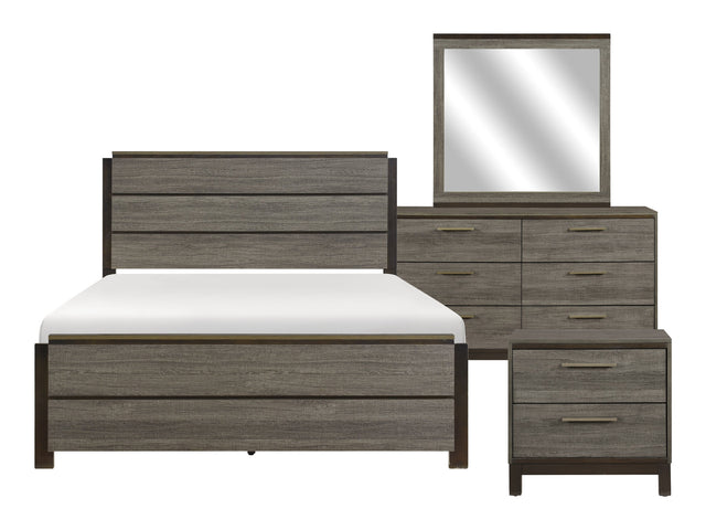 Vestavia Antique Gray/Dark Brown 4-piece Queen Bedroom Set - Ornate Home