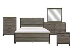 Vestavia Antique Gray/Dark Brown 5-Piece Queen Bedroom Set - Ornate Home