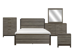 Vestavia Antique Gray/Dark Brown 5-Piece Queen Bedroom Set - Ornate Home