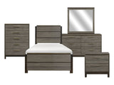 Vestavia Antique Gray/Dark Brown 5-Piece Twin Bedroom Set - Ornate Home