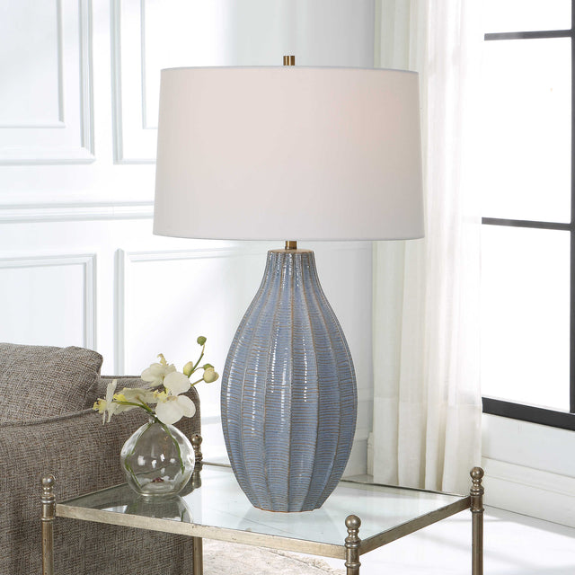 Veston Blue Glaze Table Lamp - Ornate Home