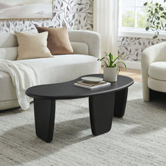 Vetra Black Kidney-Shaped Free Coffee Table - Ornate Home
