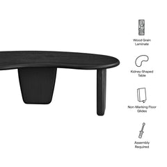 Vetra Black Kidney-Shaped Free Coffee Table - Ornate Home