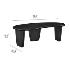 Vetra Black Kidney-Shaped Free Coffee Table - Ornate Home