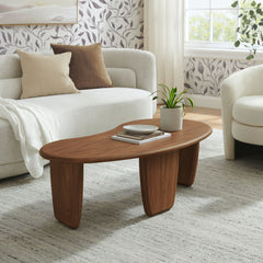 Vetra Walnut Kidney-Shaped Free Coffee Table - Ornate Home