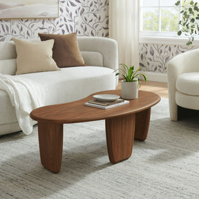 Vetra Walnut Kidney-Shaped Free Coffee Table - Ornate Home