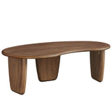 Vetra Walnut Kidney-Shaped Free Coffee Table - Ornate Home