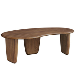 Vetra Walnut Kidney-Shaped Free Coffee Table - Ornate Home