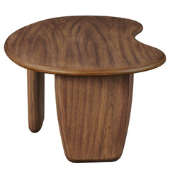 Vetra Walnut Kidney-Shaped Free Coffee Table - Ornate Home