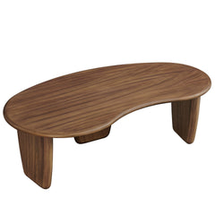 Vetra Walnut Kidney-Shaped Free Coffee Table - Ornate Home