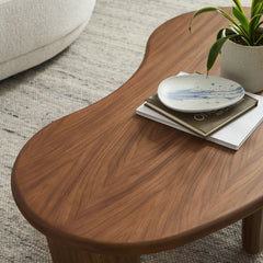 Vetra Walnut Kidney-Shaped Free Coffee Table - Ornate Home