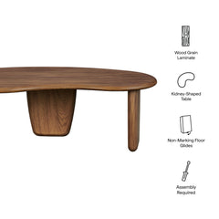 Vetra Walnut Kidney-Shaped Free Coffee Table - Ornate Home