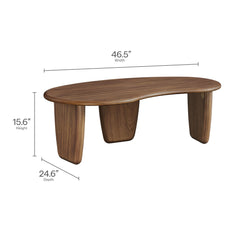 Vetra Walnut Kidney-Shaped Free Coffee Table - Ornate Home