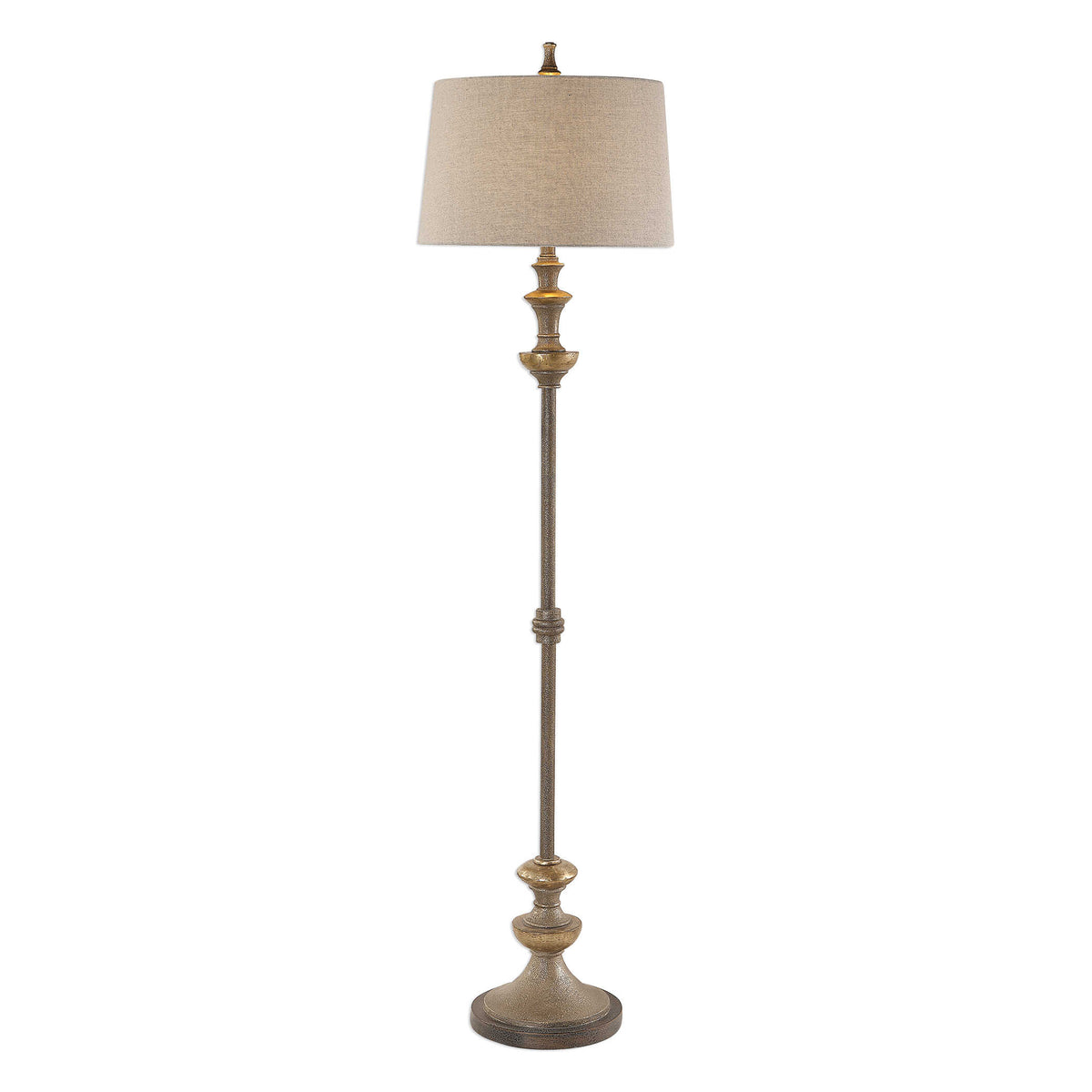 Vetralla Silver/Bronze Floor Lamp - Ornate Home