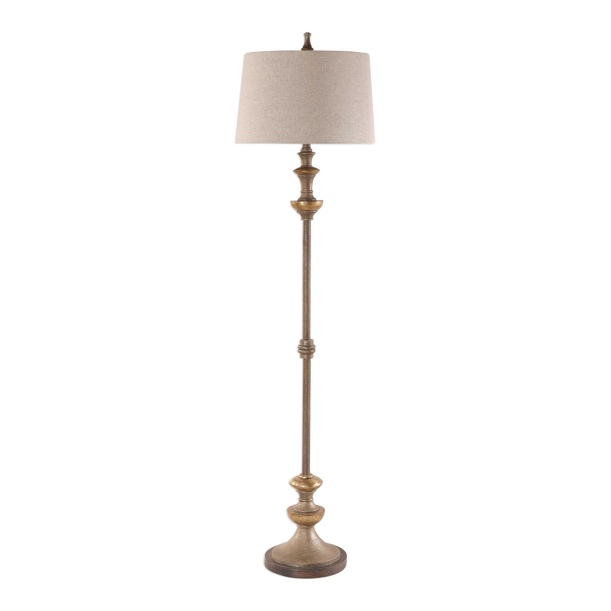 Vetralla Silver/Bronze Floor Lamp - Ornate Home