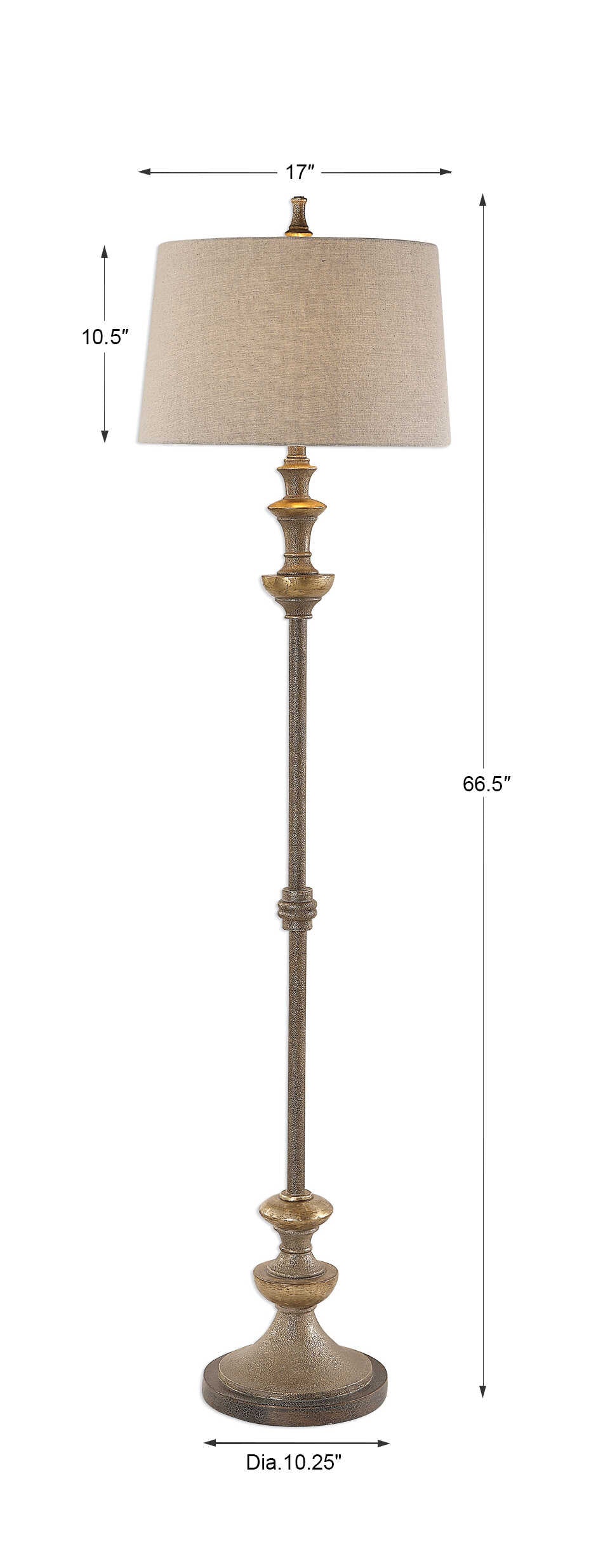 Vetralla Silver/Bronze Floor Lamp - Ornate Home