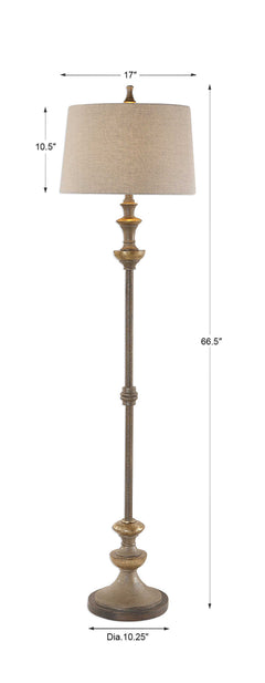 Vetralla Silver/Bronze Floor Lamp - Ornate Home