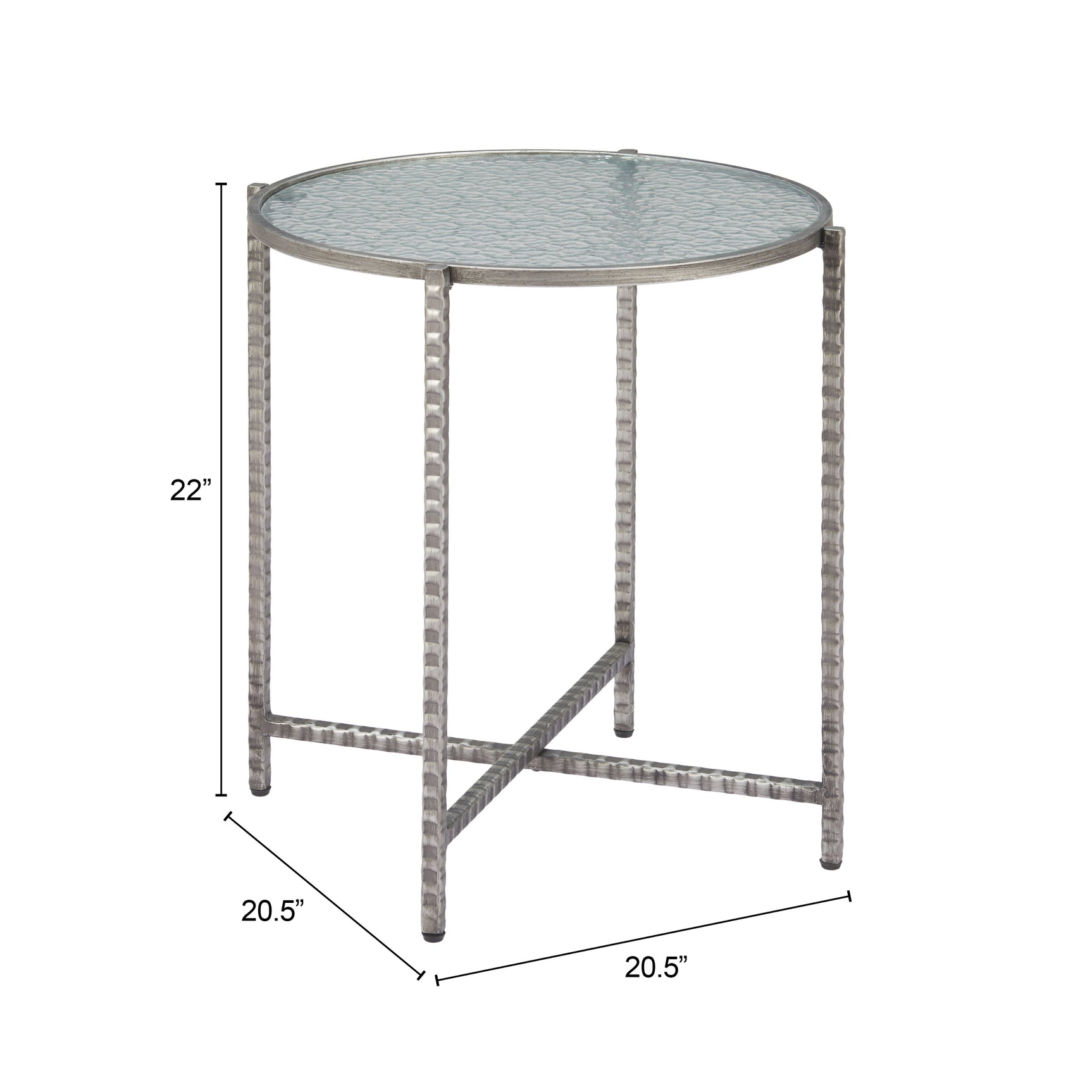Vetro Silver Side Table - Ornate Home