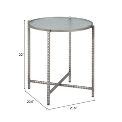 Vetro Silver Side Table - Ornate Home