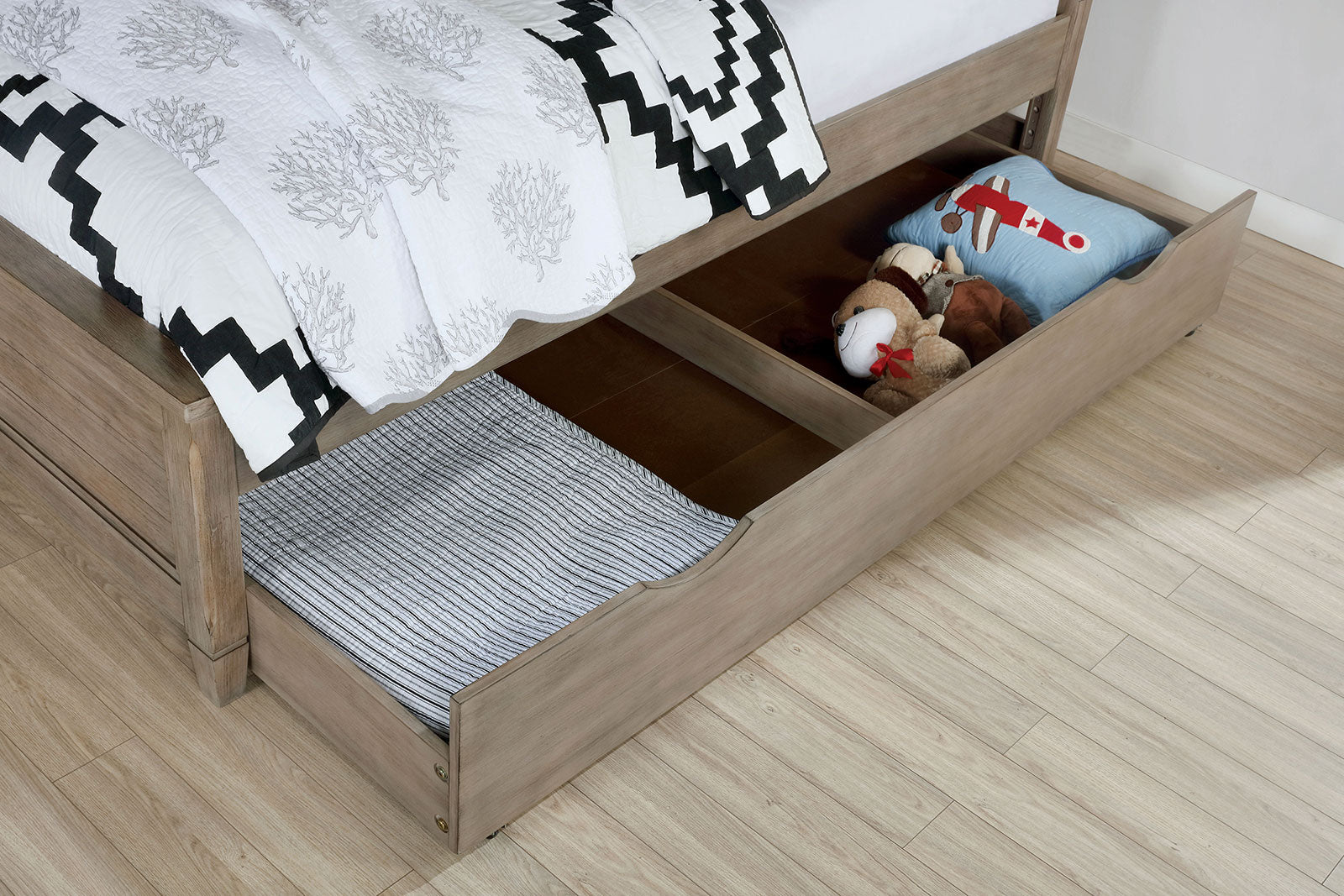 Vevey Wire-Brushed Warm Gray 4 Pc. Full Bedroom Set - Ornate Home