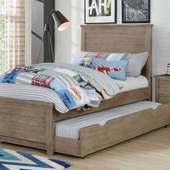 Vevey Wire-Brushed Warm Gray 4 Pc. Twin Bedroom Set - Ornate Home