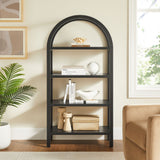 Vexley Black 60 Inch Arched Bookshelf - Ornate Home