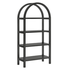 Vexley Black 60 Inch Arched Bookshelf - Ornate Home