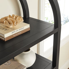 Vexley Black 60 Inch Arched Bookshelf - Ornate Home
