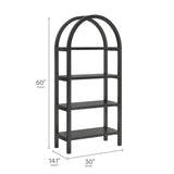 Vexley Black 60 Inch Arched Bookshelf - Ornate Home