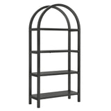 Vexley Black 72 Inch Large Arched Bookshelf - Ornate Home