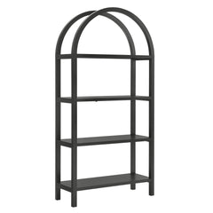 Vexley Black 72 Inch Large Arched Bookshelf - Ornate Home