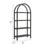 Vexley Black 72 Inch Large Arched Bookshelf - Ornate Home