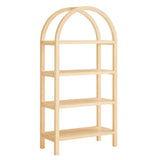 Vexley Natural 60 Inch Arched Bookshelf - Ornate Home