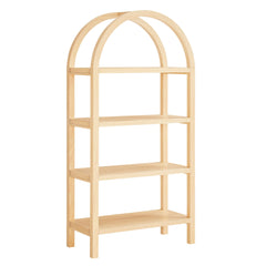 Vexley Natural 60 Inch Arched Bookshelf - Ornate Home