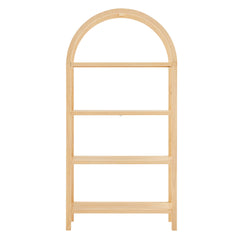 Vexley Natural 72 Inch Large Arched Bookshelf - Ornate Home