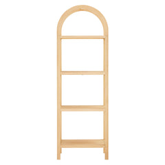 Vexley Natural 72 Inch Tall Narrow Arched Bookshelf - Ornate Home
