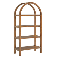 Vexley Walnut 60 Inch Arched Bookshelf - Ornate Home