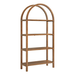 Vexley Walnut 72 Inch Large Arched Bookshelf - Ornate Home