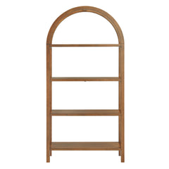 Vexley Walnut 72 Inch Large Arched Bookshelf - Ornate Home