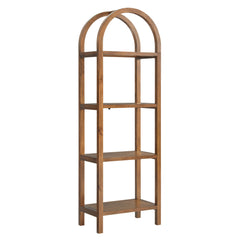 Vexley Walnut 72 Inch Tall Narrow Arched Bookshelf - Ornate Home