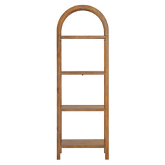 Vexley Walnut 72 Inch Tall Narrow Arched Bookshelf - Ornate Home