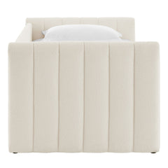 Veyla Cloud Channel Tufted Boucle Twin Daybed With Trundle - Ornate Home